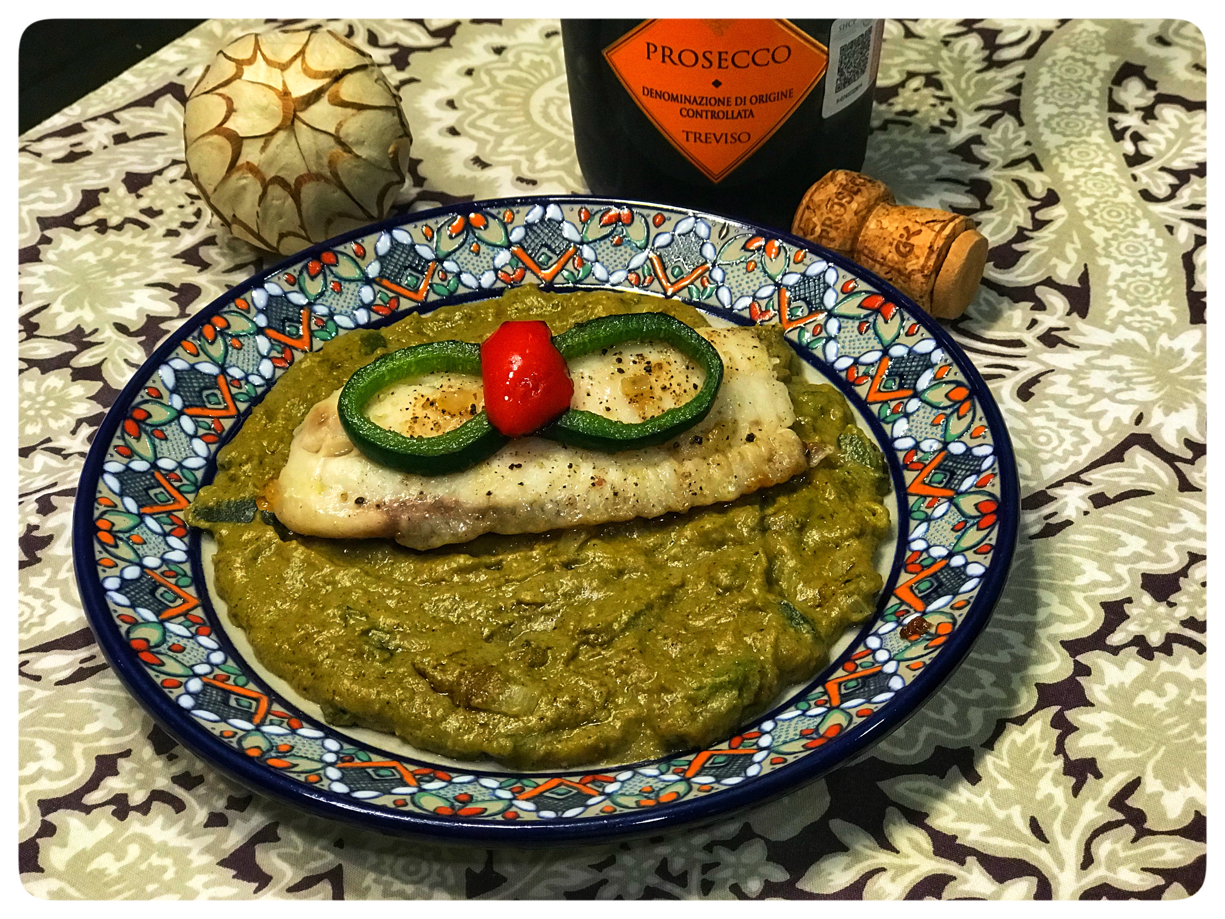 Filete de pescado sobre pipián verde poblano – Receta